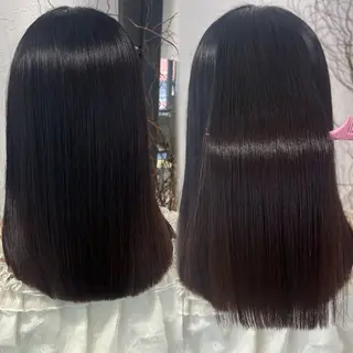 セミロング 髪質改善ストレート /暖色カラー🎀🪞のヘアスタイル