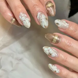 セミロング パーマ ヘアアレンジ メンズ ネイル アイブロウ nail&eye Aoのマツエク・マツパデザイン
