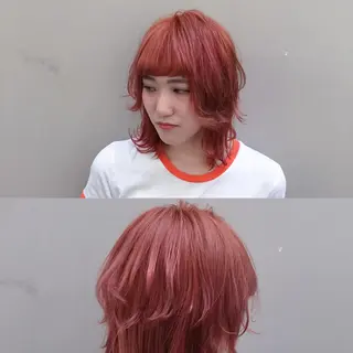 ミディアム カラー 堀江/心斎橋/西大橋 四ツ橋【Vers】のヘアスタイル