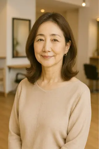 ミディアム 髪質改善/マツエク垢 抜け透明感カラー衣笠のヘアスタイル