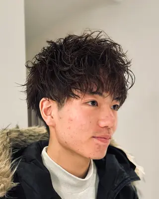 ショート パーマ メンズ スパイキーショート 大人パーマ 丸山のヘアスタイル