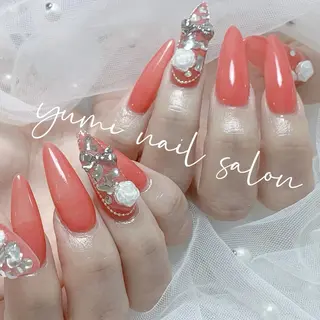 ネイル momokaジェル& チップ長さだしのネイルデザイン