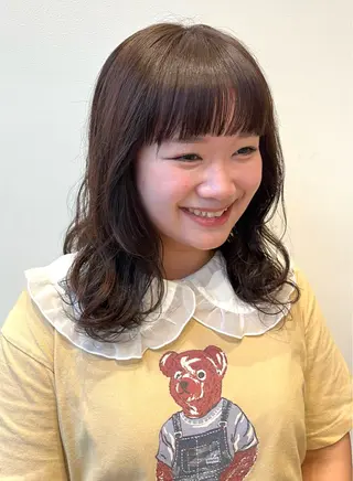 ミディアム 暖色カラー/似合わせ カット/名古屋/辻のヘアスタイル