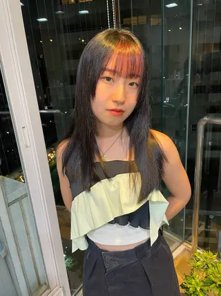 セミロング カラー RIN／韓国ヘア レイヤーカットのヘアスタイル