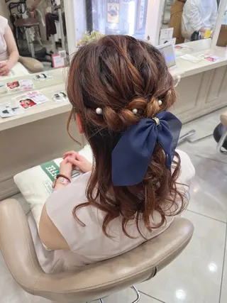 セミロング ヘアアレンジ ブリーチ超特化美容師 ☯️ルカ✡️💫のヘアスタイル