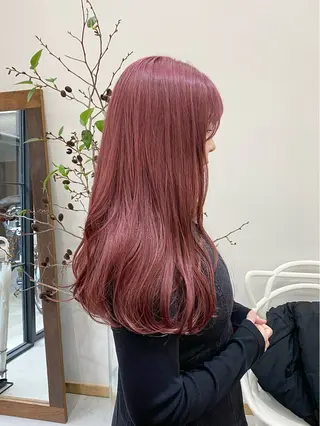 セミロング カラー ヘアアレンジ ハル🌸柔色/ ブリーチなし/艶髪のヘアスタイル