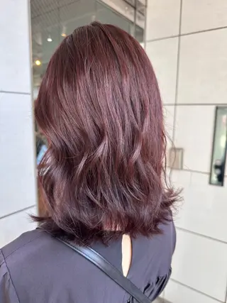 ミディアム カラー 🧸プルエクステ❤︎ ネイルKAO🧸のヘアスタイル