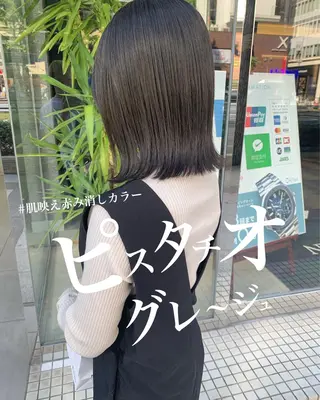 ミディアム カラー route南堀江所属・✂️ボブの神様 北村涼✂️のヘアスタイル