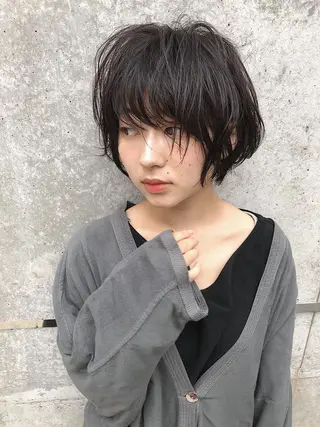 ショート ショート/ボブ/ パーマ/柏原良亮のヘアスタイル