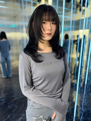 ロング 韓国風カラー/艶髪 🇰🇷💎✨ミズキのヘアスタイル