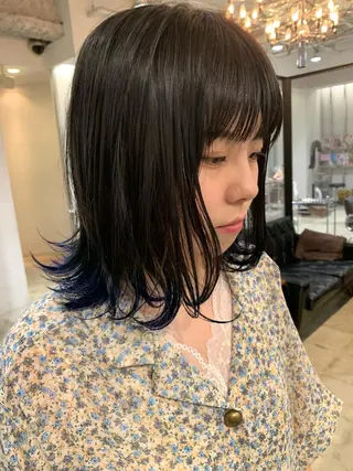ミディアム カラー ヘアアレンジ 林下  大輔のヘアスタイル