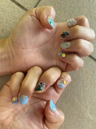 ショート カラー ヘアアレンジ ネイル マツエク・マツパ 💓💓彩 音💓💓のマツエク・マツパデザイン