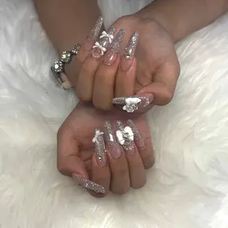 ネイル 🎀うかん 🎀チップ長さ出しのネイルデザイン
