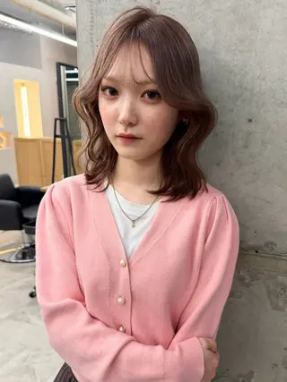 ミディアム カラー ブリーチ/レイヤー 💕/momoaのヘアスタイル