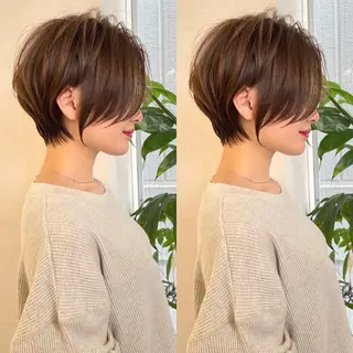 ショート カラー 縮毛/ショート/ ボブ/レイヤー/小原のヘアスタイル