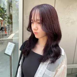 セミロング カラー 大人っぽ♡上品な暖色 ♡ブリーチなし♡のヘアスタイル