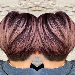 ショート 縮毛/レイヤー 韓国/橋口のヘアスタイル