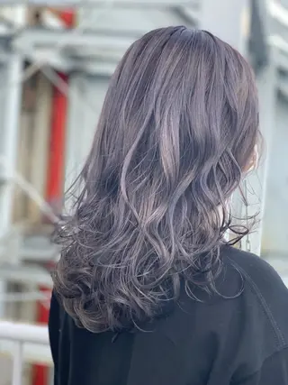 ミディアム カラー ヘアアレンジ 髪質改善×ハイトーン 中田啄也のヘアスタイル