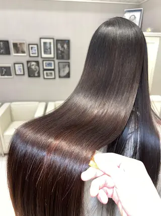 ロング 縮毛矯正/髪質改善/ ブリーチ/東陽町✨のヘアスタイル