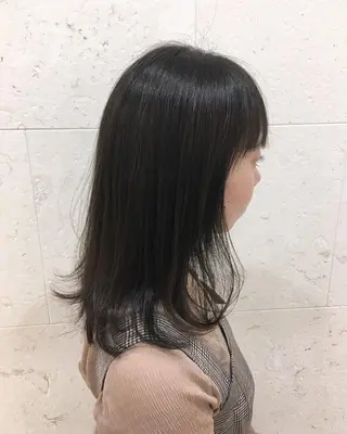 セミロング カラー 斉藤 貴也のヘアスタイル