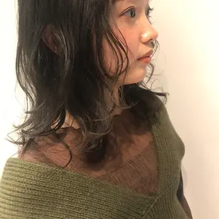 ミディアム 福島成美/髪質改善 縮毛矯正/カラーのヘアスタイル
