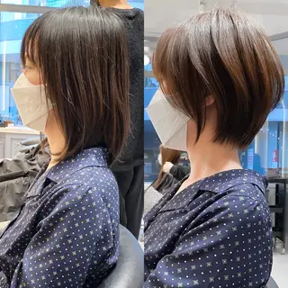 ショート カラー ショート ショートボブ斉藤航人のヘアスタイル