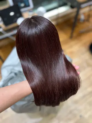 ロング 顔まわりカット 前髪カット安井楽人のヘアスタイル