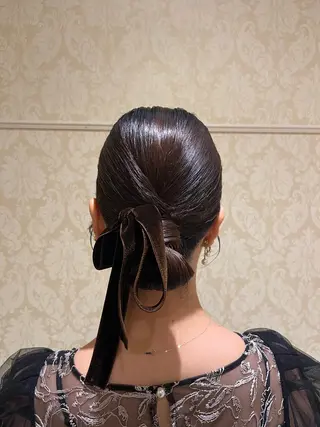 ミディアム ヘアアレンジ 新倉 呼春のヘアスタイル