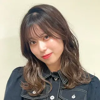 セミロング カラー ナチュラル/インナー /牧野 佑菜のヘアスタイル