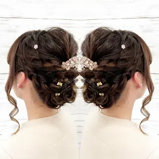 セミロング カラー ヘアアレンジ 枝毛カット&髪質改善 満足NO.1岡しゃんのヘアスタイル