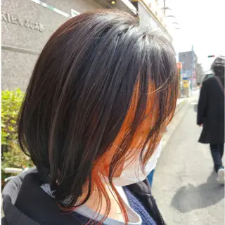 ミディアム カラー ケアブリーチ、 髪質改善 福士直矢のヘアスタイル