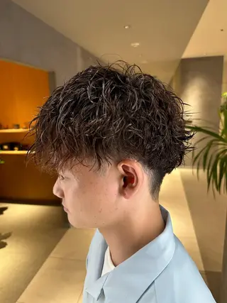 ショート パーマ メンズ LICO HAIR＆RELAXATION 名駅店所属・メンズ特化美容師/ パーマ/波巻き/陸翔のヘアスタイル