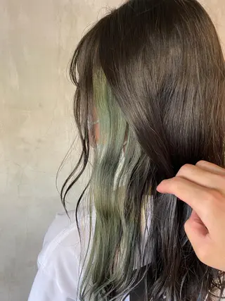 ロング カラー ヘアアレンジ 切りっぱなしボブ/ デザインカラー店長のヘアスタイル