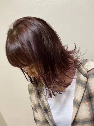 ミディアム カラー hair &eye LAWE.店長のヘアスタイル