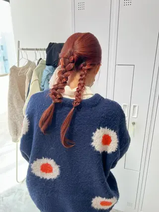 ロング カラー 🎀ダブルカラー/ ピンク×ガーリー🎀のヘアスタイル