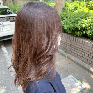ミディアム カラー ヘアアレンジ 髪質改善/縮毛矯正 艶カラー/珠聡のヘアスタイル