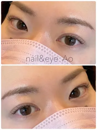 ショート カラー パーマ ヘアアレンジ メンズ キッズ ネイル マツエク・マツパ アイブロウ nail&eye Aoのマツエク・マツパデザイン