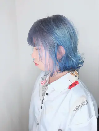 ミディアム カラー 佐藤 奈佳子 サトウ ナカコのヘアスタイル