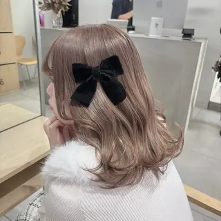 ミディアム ゆるふわ透明感カラー 🎀ほの/表参道のヘアスタイル