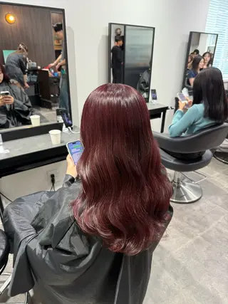 ロング カラー ヘアアレンジ 💗暖色特化ピンク/ 赤髪💗HARUNAのヘアスタイル