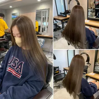 カラー R/🤎 パーマ&ブリーチ🔥のヘアスタイル