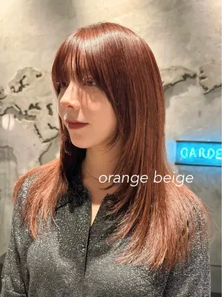 セミロング カラー ヘアアレンジ 暖色ダブルカラーボブ レイヤー🌈AINAのヘアスタイル