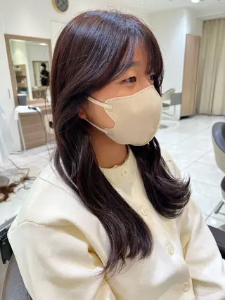 セミロング カラー 顔周り/韓国レイヤー junkaのヘアスタイル