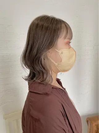 ミディアム カラー パーマ ヘアアレンジ ヨシムラ リオのヘアスタイル