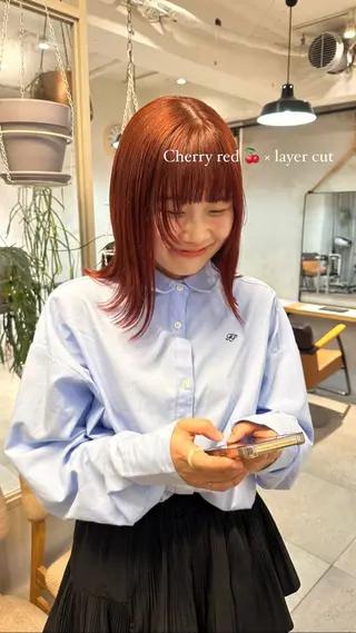 ミディアム カラー REINA☁️透明感 カラー/ぷつっと♡のヘアスタイル