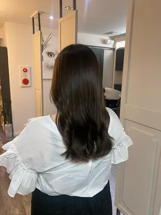 ロング カラー ボブ/透明感カラー 岸本涼奈のヘアスタイル