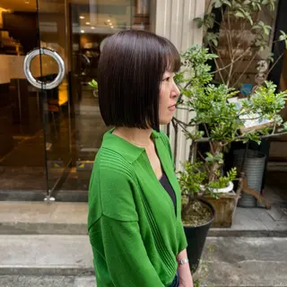 ショート カラー 芦刈咲来/髪質改善/ 赤み消し/顔周りのヘアスタイル