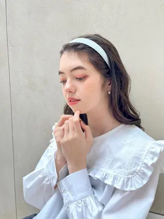 セミロング 【韓国艶カラー🎀】 添田 菜摘のヘアスタイル