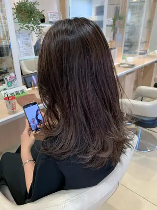 ミディアム カラー IwAsh中山所属・✂︎中山ブリーチ・ パーマ✂︎露木智也のヘアスタイル