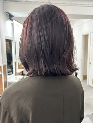 ミディアム カラー レイヤーボブ/ 艶カラー/サナ🌼のヘアスタイル